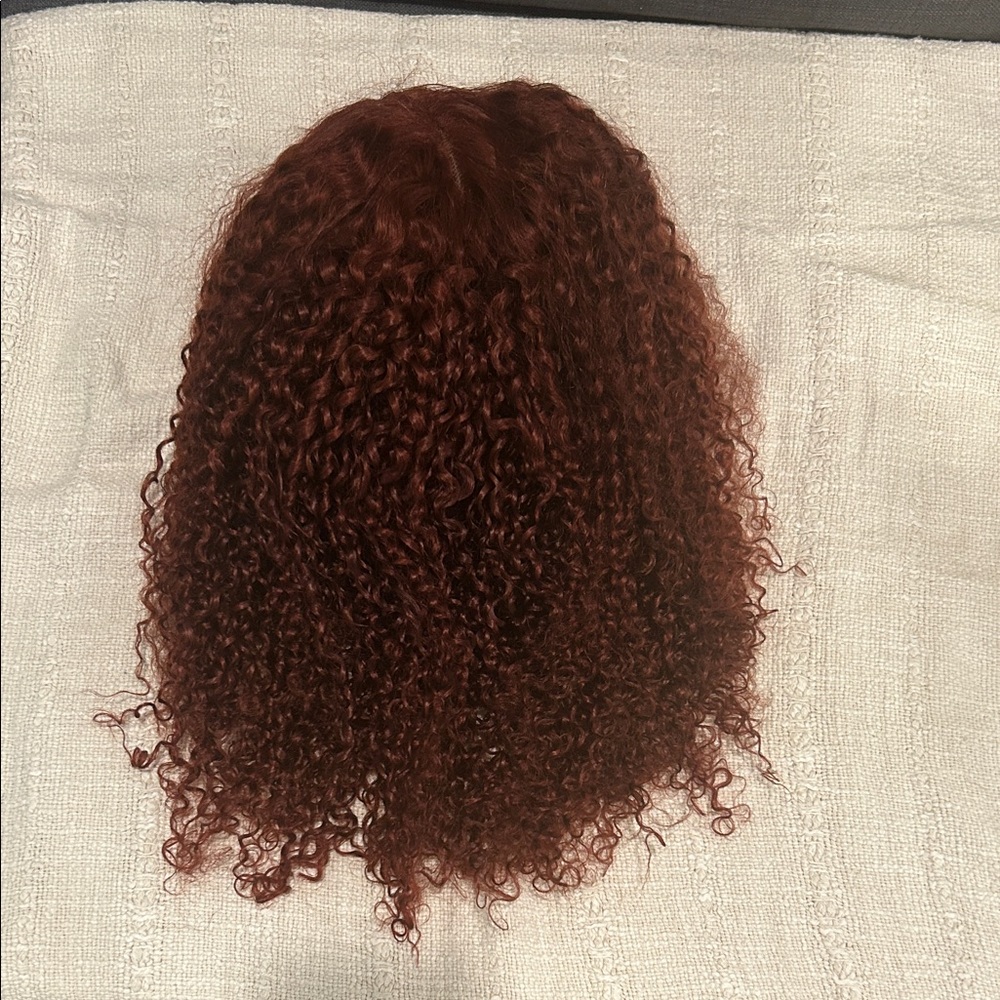 Ashimary Kinky Curly Reddish brown Hair Pull and go Wig 18 inch